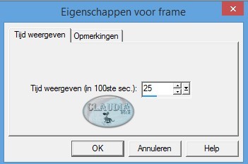 Animatie - Eigenschappen voor frame