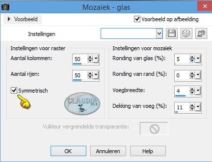 Effecten - Textuureffecten - Mozaïek-glas