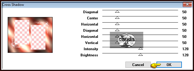 Effecten - Insteekfilters - Graphics Plus - Cross Shadow :