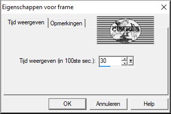 Animatie - Eigenschappen voor frame