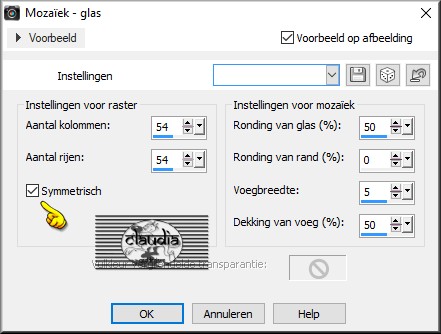 Effecten - Textuureffecten - Mozaïek - glas