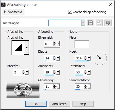 Effecten - 3D Effecten - Afschuining binnen