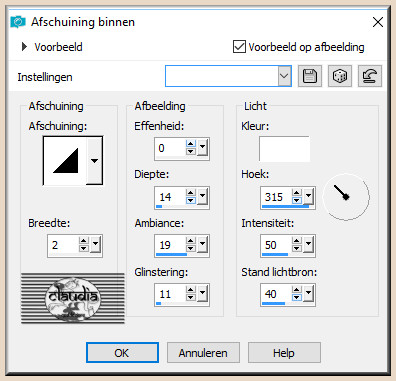 Effecten - 3D-Effecten - Afschuining binnen