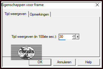 Animatie - Eigenschappen voor frame