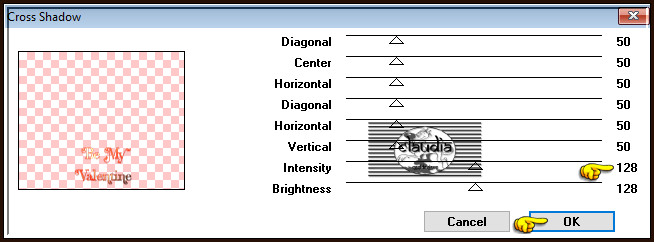 Effecten - Insteekfilters - Graphics Plus - Cross Shadow