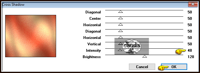 Effecten - Insteekfilters - Graphics Plus - Cross Shadow