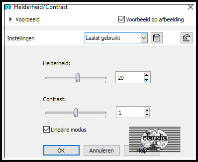 Aanpassen - Helderheid en contrast - Helderheid/Contrast