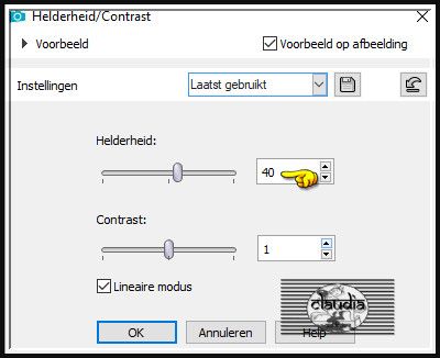 Aanpassen - Helderheid en contrast - Helderheid/Contrast