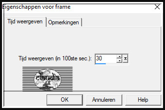 Animatie - Eigenschappen voor frame