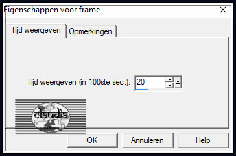 Animatie - Eigenschappen voor frame