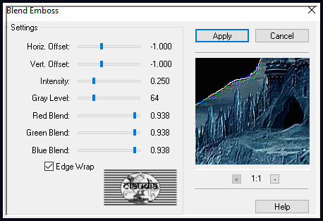 Effecten - Insteekfilters - FM Tile Tools - Blend Emboss