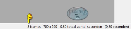 Je hebt nu in totaal 3 frames, dit kan je controleren rechts onderaan 
