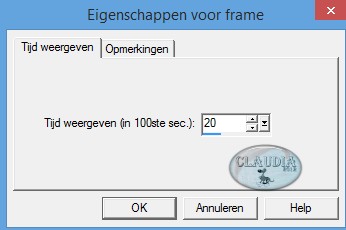 Animatie - Eigenschappen voor frame