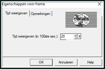 Animatie - Eigenschappen voor frame