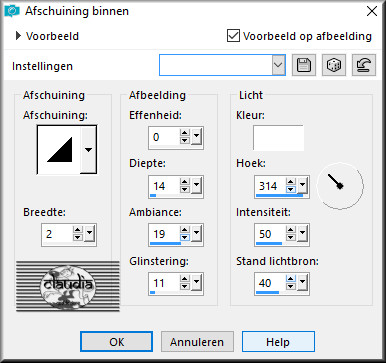 Effecten - 3D-Effecten - Afschuining binnen