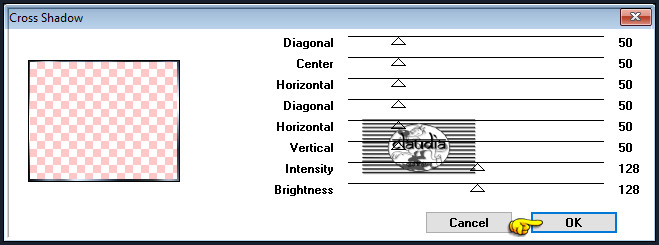 Effecten - Insteekfilters - Graphics Plus - Cross Shadow
