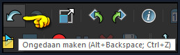 Klik 1 x op het "Ongedaan maken" pijltje