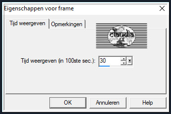 Animatie - Eigenschappen voor frame