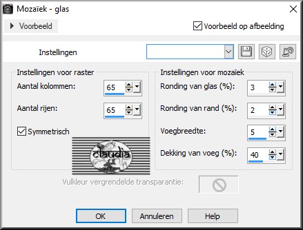 Effecten - Textuureffecten - Mozaïek - glas