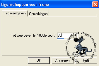 Instellingen eigenschappen van frame