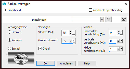 Aanpassen - Vervagen - Radiaal vervagen :