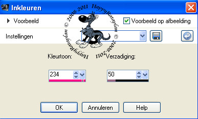 Instellingen voor inkleuren