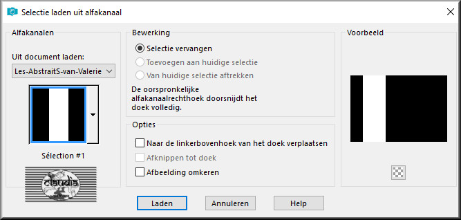 Selecties - Selectie laden/opslaan - Selectie laden uit alfakanaal : Sélection #1