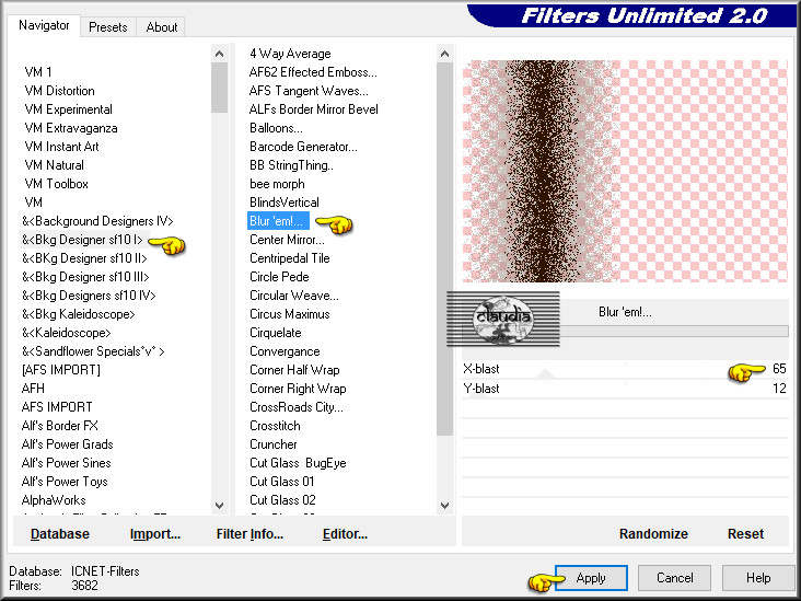 Effecten - Insteekfilters - <I.C.NET Software> - Filters Unlimited 2.0 - &<Bkg Designer sf10 I> - Blur'em!