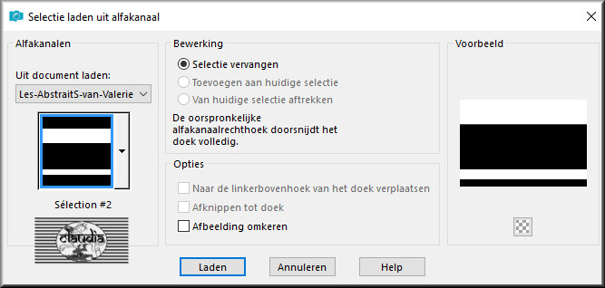 Selecties - Selectie laden/opslaan - Selectie laden uit alfakanaal : Sélection #2