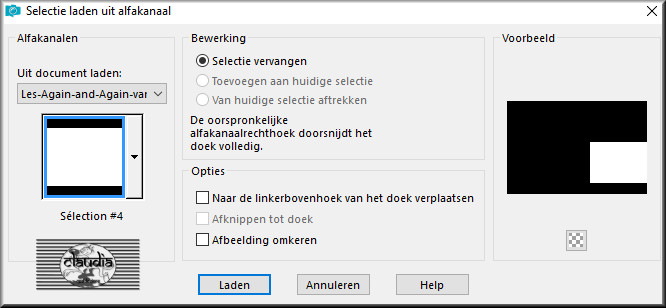 Selecties - Selectie laden/opslaan - Selectie laden uit alfakanaal : Sélection #4