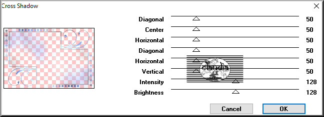 Effecten - Insteekfilters - Graphics Plus - Cross Shadow