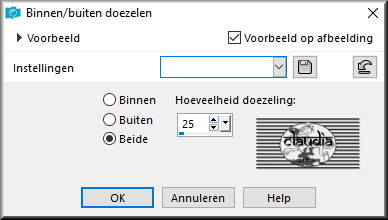 Selecties - Wijzigen - Binnen/buiten doezelen