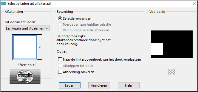 Selecties - Selectie laden/opslaan - Selectie laden uit alfakanaal : Sélection #2