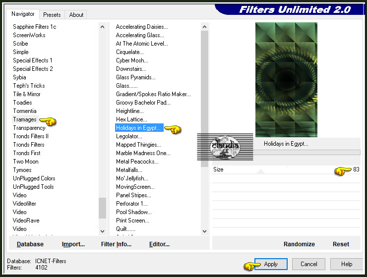 Effecten - Insteekfilters - <I.C.NET Software> - Filters Unlimited 2.0 - Tramages - Holidays in Egypt
