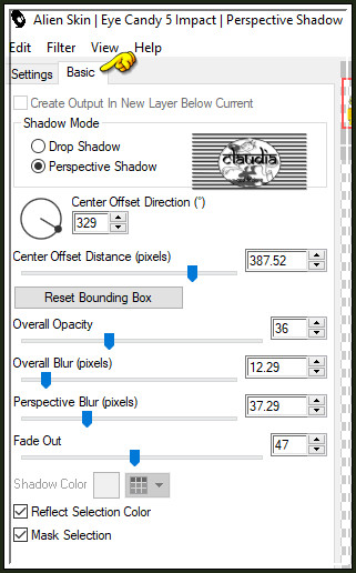 Effecten - Insteekfilters - Alien Skin Eye Candy 5 : Impact - Perspective Shadow