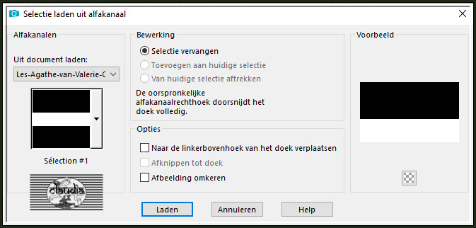 Selecties - Selectie laden/opslaan - Selectie laden uit alfakanaal : Sélection #1