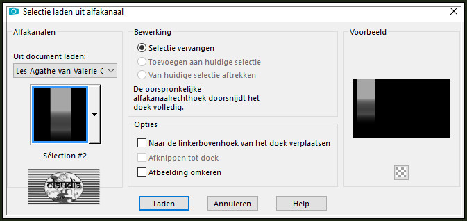 Selecties - Selectie laden/opslaan - Selectie laden uit alfakanaal : Sélection #2