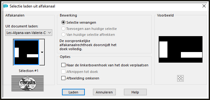 Selecties - Selectie laden/opslaan - Selectie laden uit alfakanaal : Sélection #1