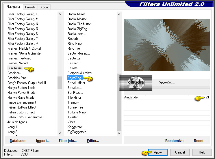 Effecten - Insteekfilters - <I.C.NET Software> - Filters Unlimited 2.0 - FunHouse - SpyroZag