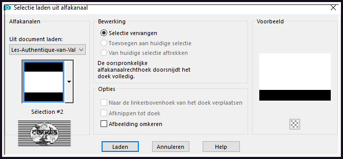 Selecties - Selectie laden/opslaan - Selectie laden uit alfakanaal : Sélection #2