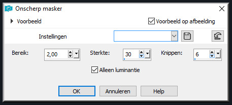Aanpassen - Scherpte - Onscherp masker