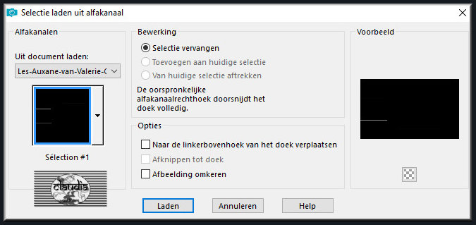 Selecties - Selectie laden/opslaan - Selectie laden uit alfakanaal : Sélection #1