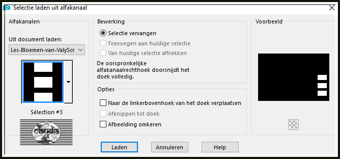 Selecties - Selectie laden/opslaan - Selectie laden uit alfakanaal : Sélection #3