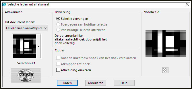 Selecties - Selectie laden/opslaan - Selectie laden uit alfakanaal : Sélection #1