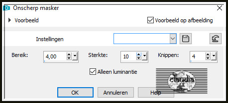 Aanpassen - Scherpte - Onscherp masker