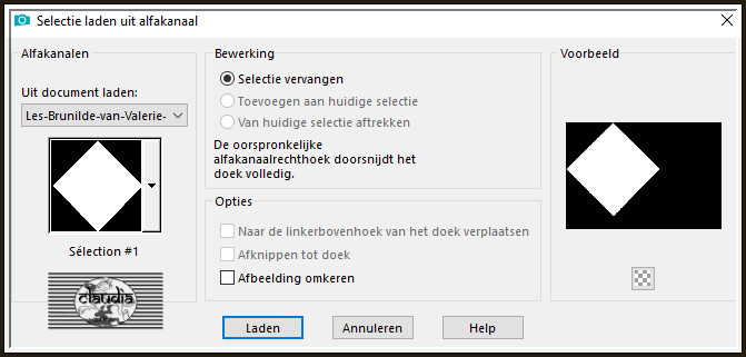 Selecties - Selectie laden/opslaan - Selectie laden uit alfakanaal : Sélection #1