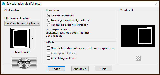 Selecties - Selectie laden/opslaan - Selectie laden uit alfakanaal : Sélection #1