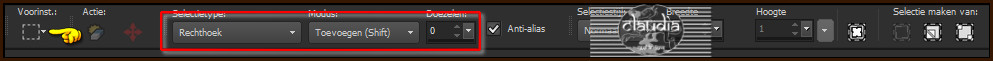 Activeer het "Selectiegereedschap" (= Toets S) - Rechthoek 
