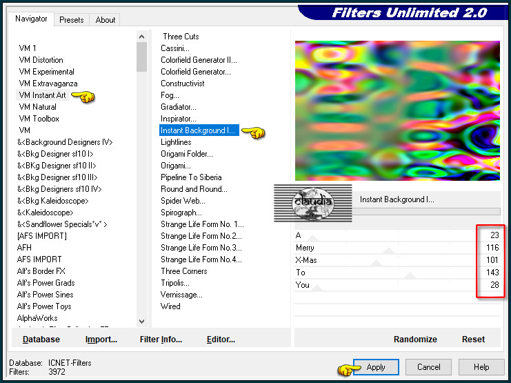 Effecten - Insteekfilters - <I.C.NET Software> - Filters Unlimited 2.0 - VM Instant Ast - Instant Background I
