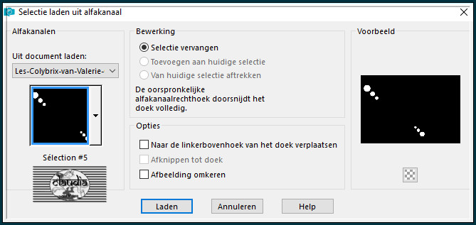 Selecties - Selectie laden/opslaan - Selectie laden uit alfakanaal : Sélection #5